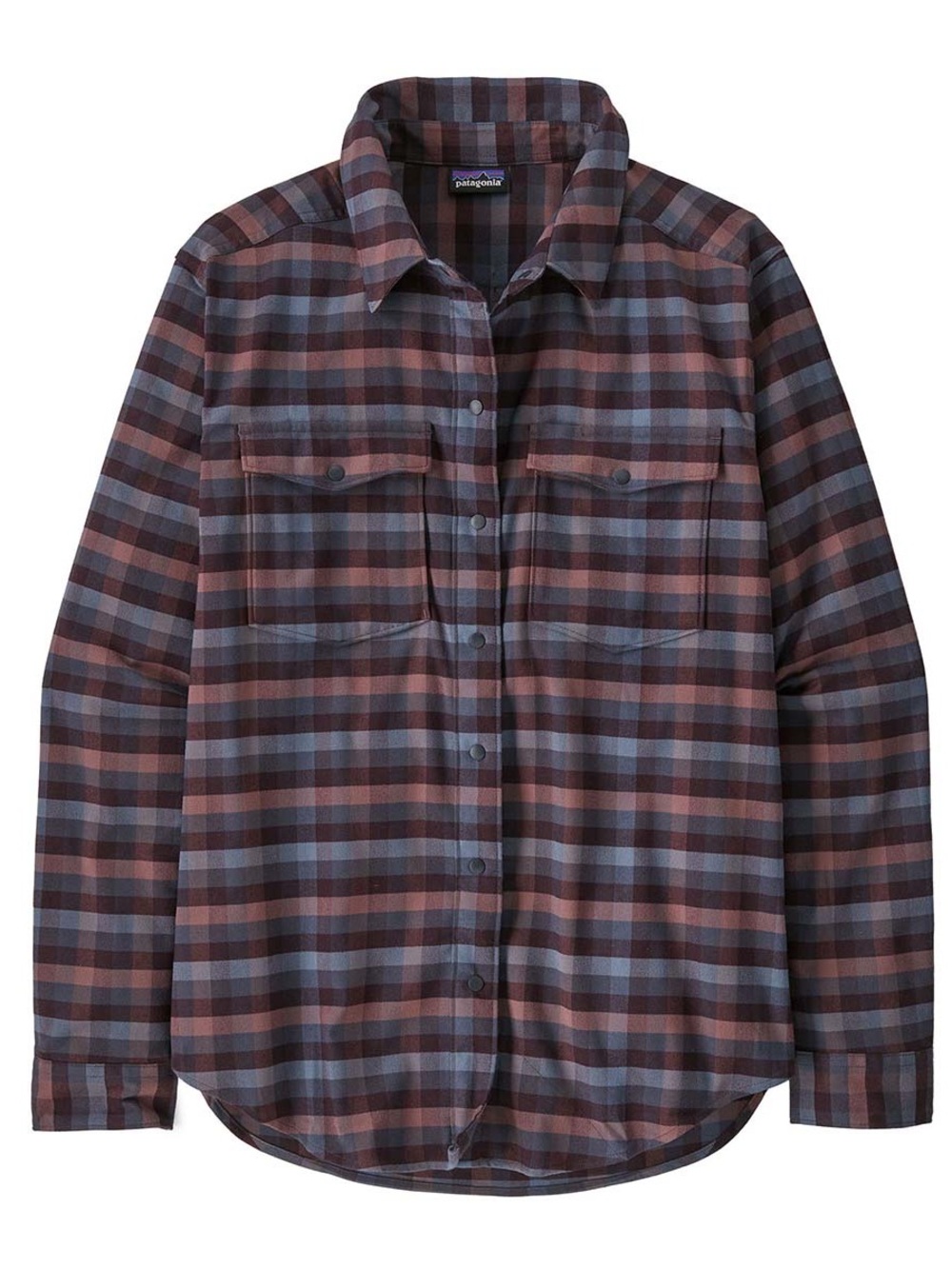 Patagonia Women's Canyonite Flannel Shirt size L blues pinks checks plaid SALE